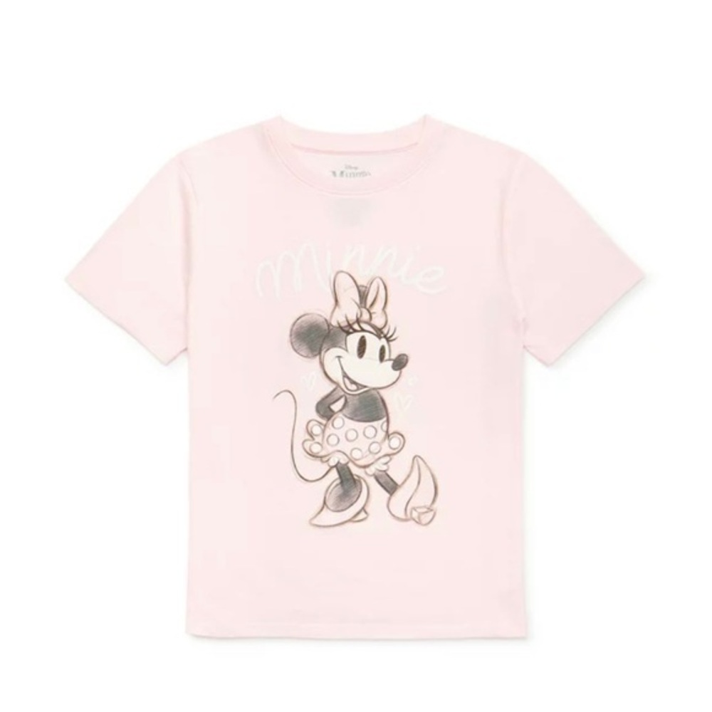 New Minnie Mouse Girls Pink Graphic T-Shirt Size XL